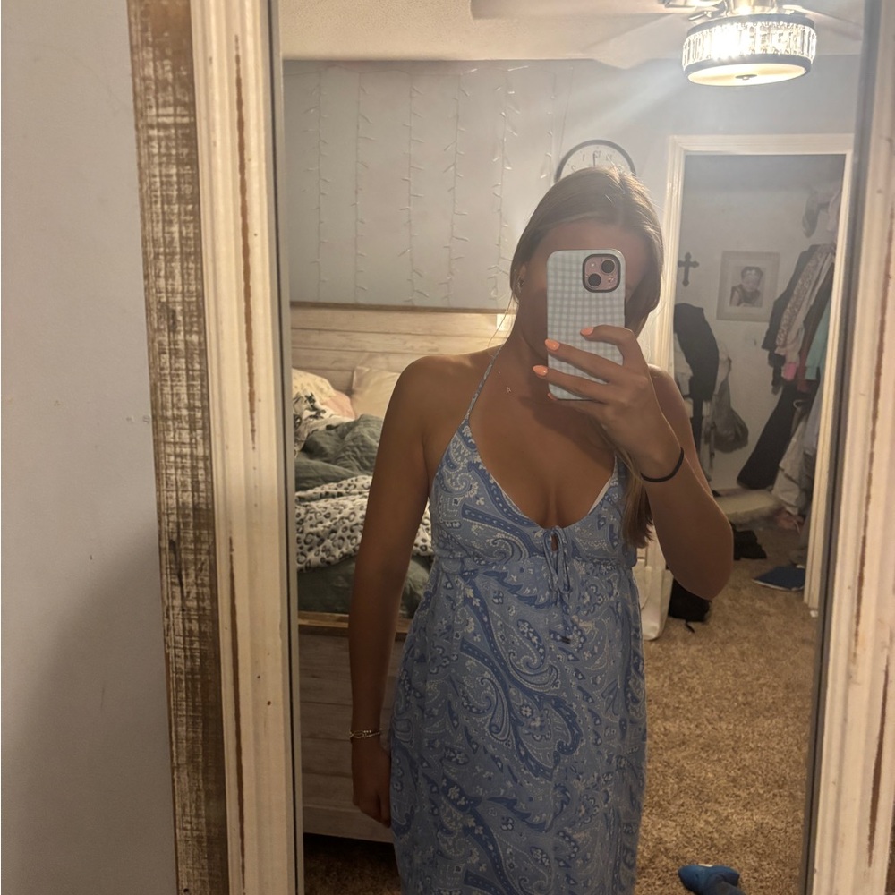 Blue Paisley Hollister maxi dress
